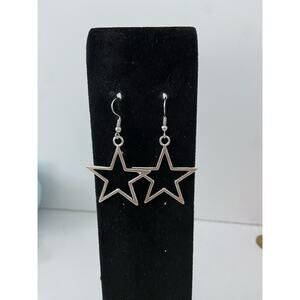 Silver tone Star earrings